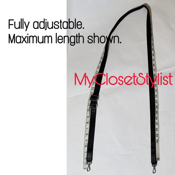 NEW Bandolier FULLY adjustable Black Crossbody Strap Silver RARE! - Picture 4 of 6